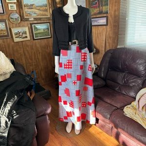 Vintage TanJay Skirt with Patchwork Boho Pattern